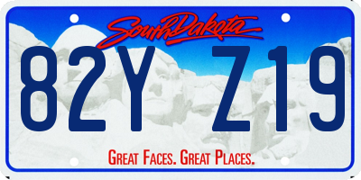 SD license plate 82YZ19