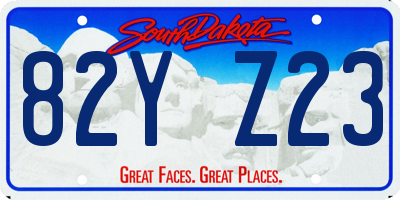 SD license plate 82YZ23