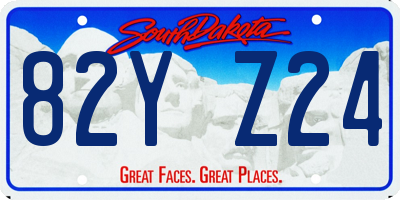 SD license plate 82YZ24