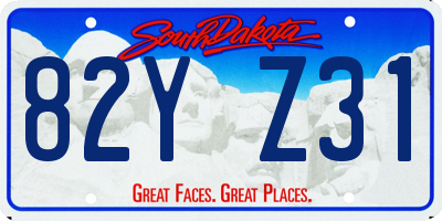 SD license plate 82YZ31