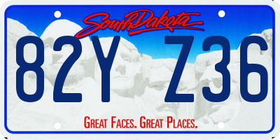 SD license plate 82YZ36