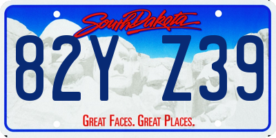 SD license plate 82YZ39