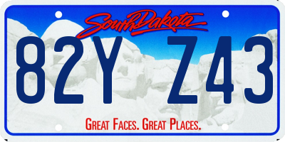 SD license plate 82YZ43