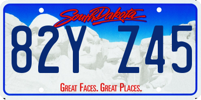 SD license plate 82YZ45
