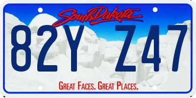 SD license plate 82YZ47