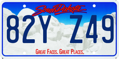 SD license plate 82YZ49