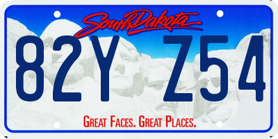 SD license plate 82YZ54