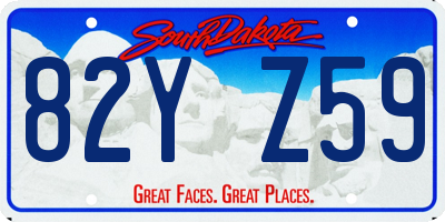 SD license plate 82YZ59
