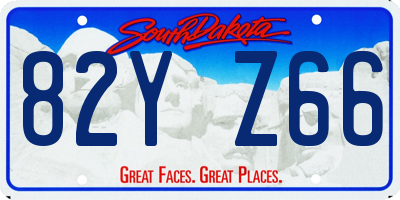SD license plate 82YZ66