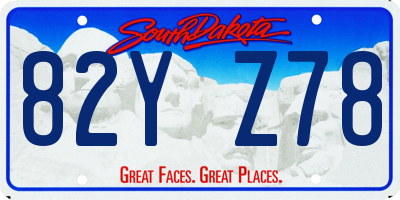 SD license plate 82YZ78