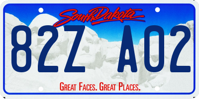 SD license plate 82ZA02