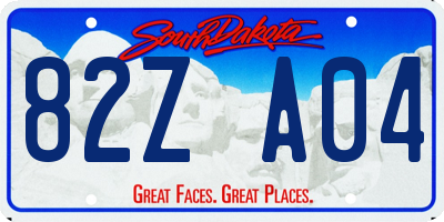 SD license plate 82ZA04