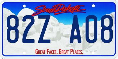 SD license plate 82ZA08