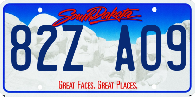 SD license plate 82ZA09