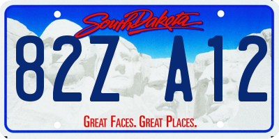 SD license plate 82ZA12