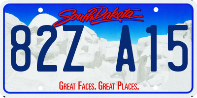 SD license plate 82ZA15