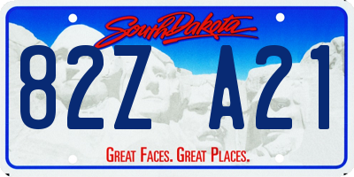 SD license plate 82ZA21