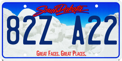 SD license plate 82ZA22