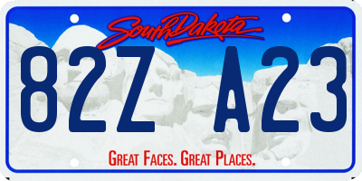 SD license plate 82ZA23