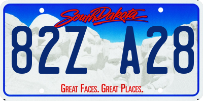 SD license plate 82ZA28