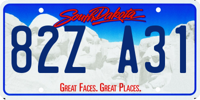 SD license plate 82ZA31