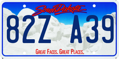 SD license plate 82ZA39