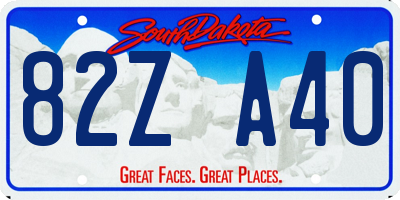 SD license plate 82ZA40