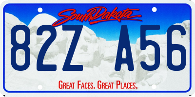 SD license plate 82ZA56