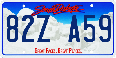 SD license plate 82ZA59