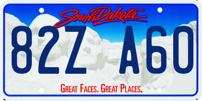 SD license plate 82ZA60