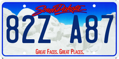 SD license plate 82ZA87