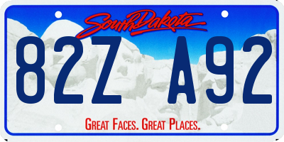 SD license plate 82ZA92