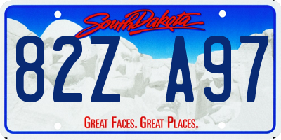 SD license plate 82ZA97