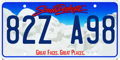 SD license plate 82ZA98