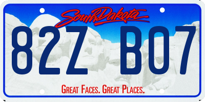 SD license plate 82ZB07