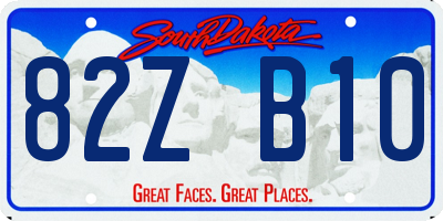 SD license plate 82ZB10