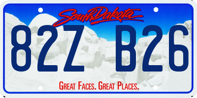SD license plate 82ZB26