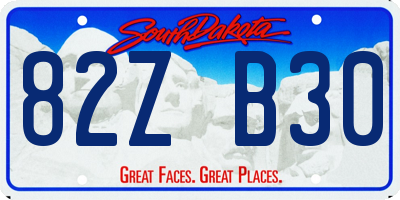 SD license plate 82ZB30