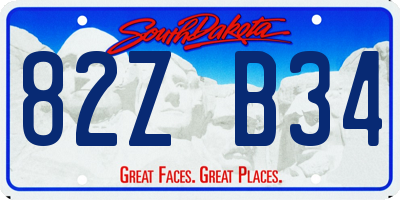 SD license plate 82ZB34