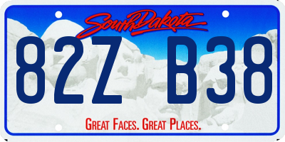 SD license plate 82ZB38