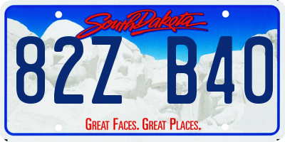 SD license plate 82ZB40