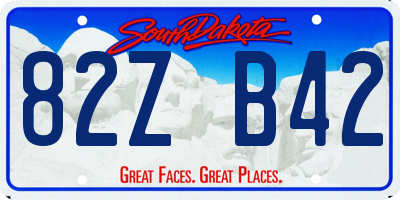 SD license plate 82ZB42