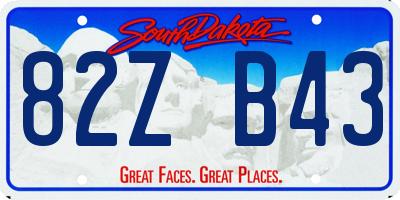 SD license plate 82ZB43