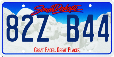 SD license plate 82ZB44