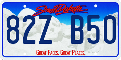 SD license plate 82ZB50