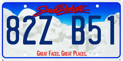 SD license plate 82ZB51
