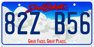 SD license plate 82ZB56