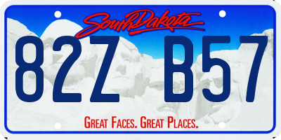 SD license plate 82ZB57