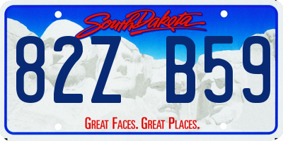 SD license plate 82ZB59