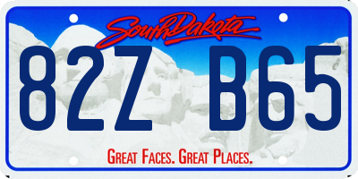 SD license plate 82ZB65